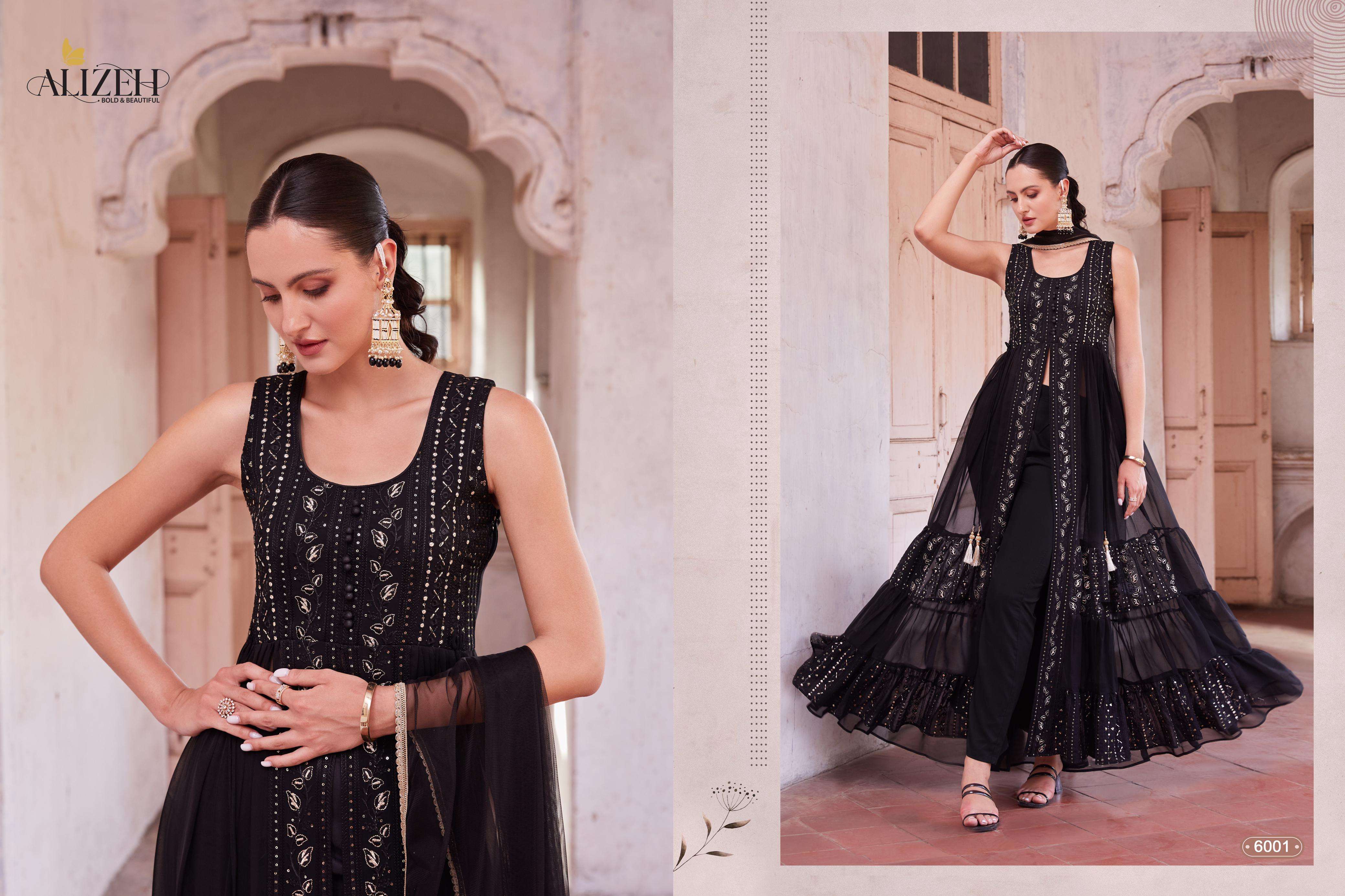 alizeh 6439 6001 to 6005 traditional Indian Western style anarkali suit