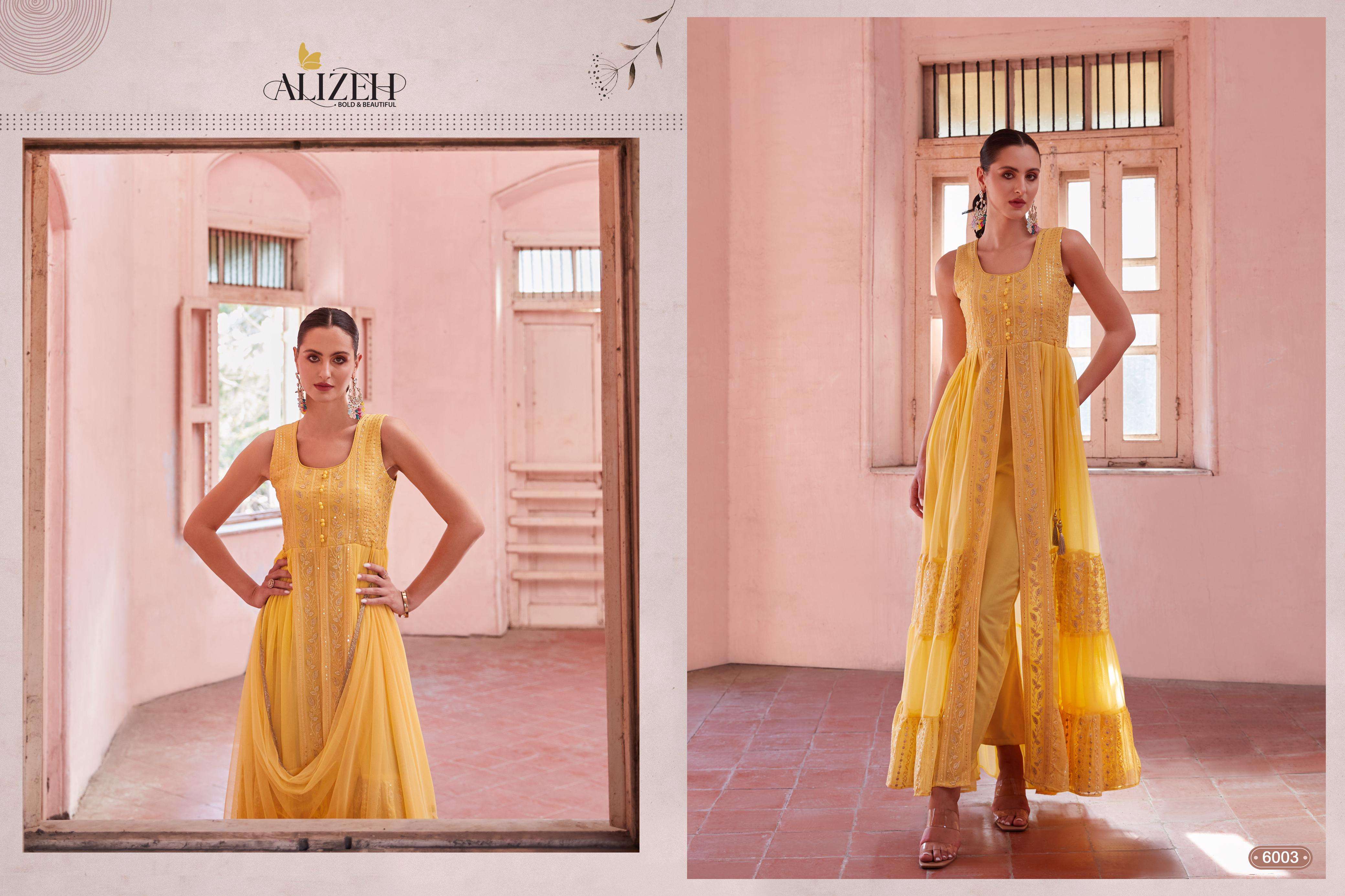 alizeh 6439 6001 to 6005 traditional Indian Western style anarkali suit