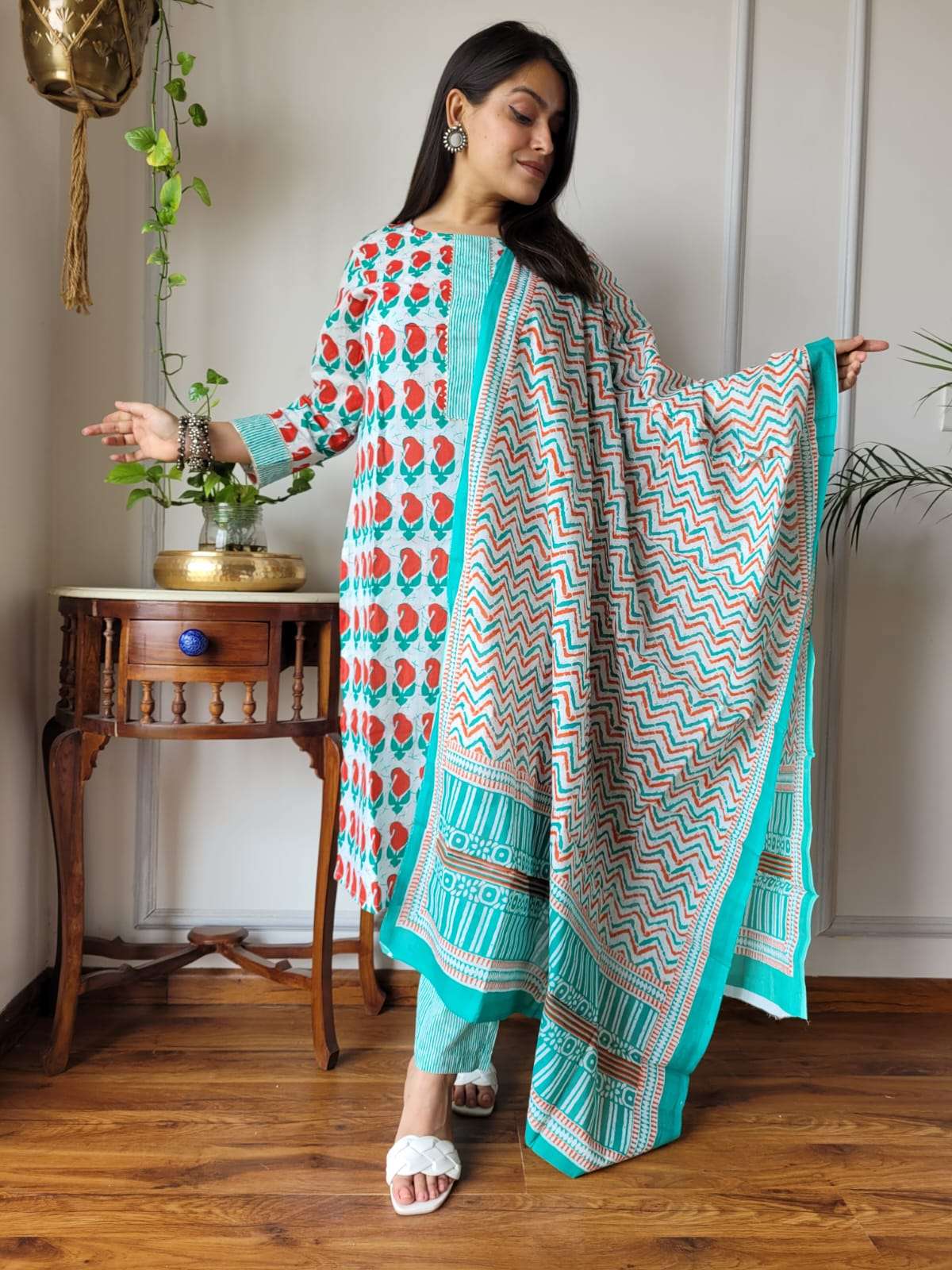 Shri Balaji Emporium 6732A Pure Cotton Hand Block Printed Suit