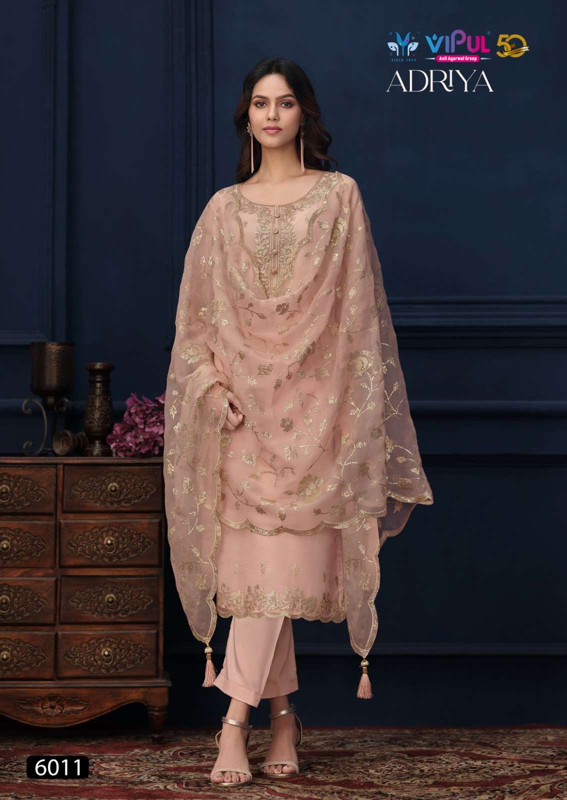 Vipul ADRIYA 8653 Traditional Designer Organza Chiffon Indian Women Suit