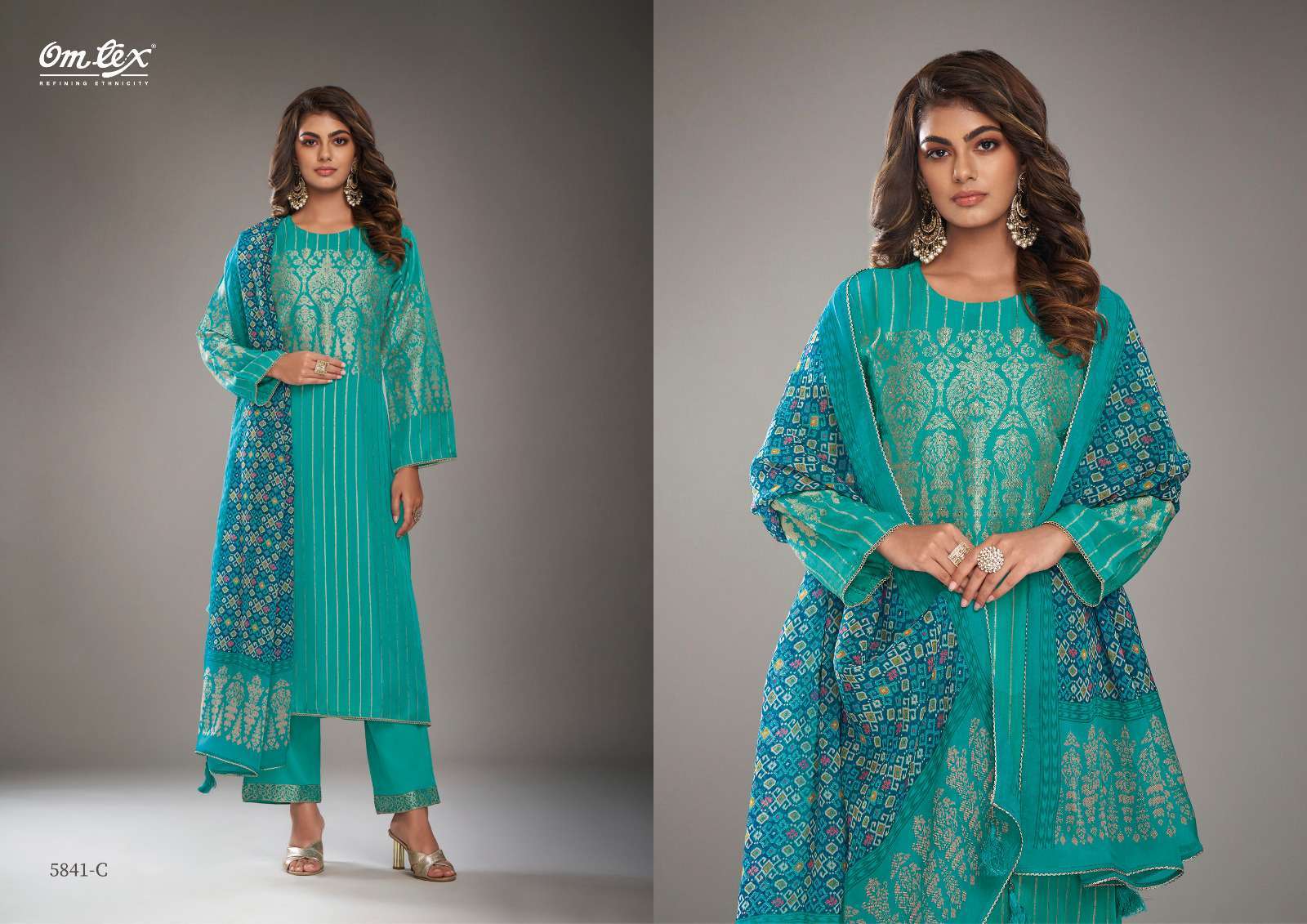 OMTEX ELENOI SILK ORGANZA HANDWORKED SUITS