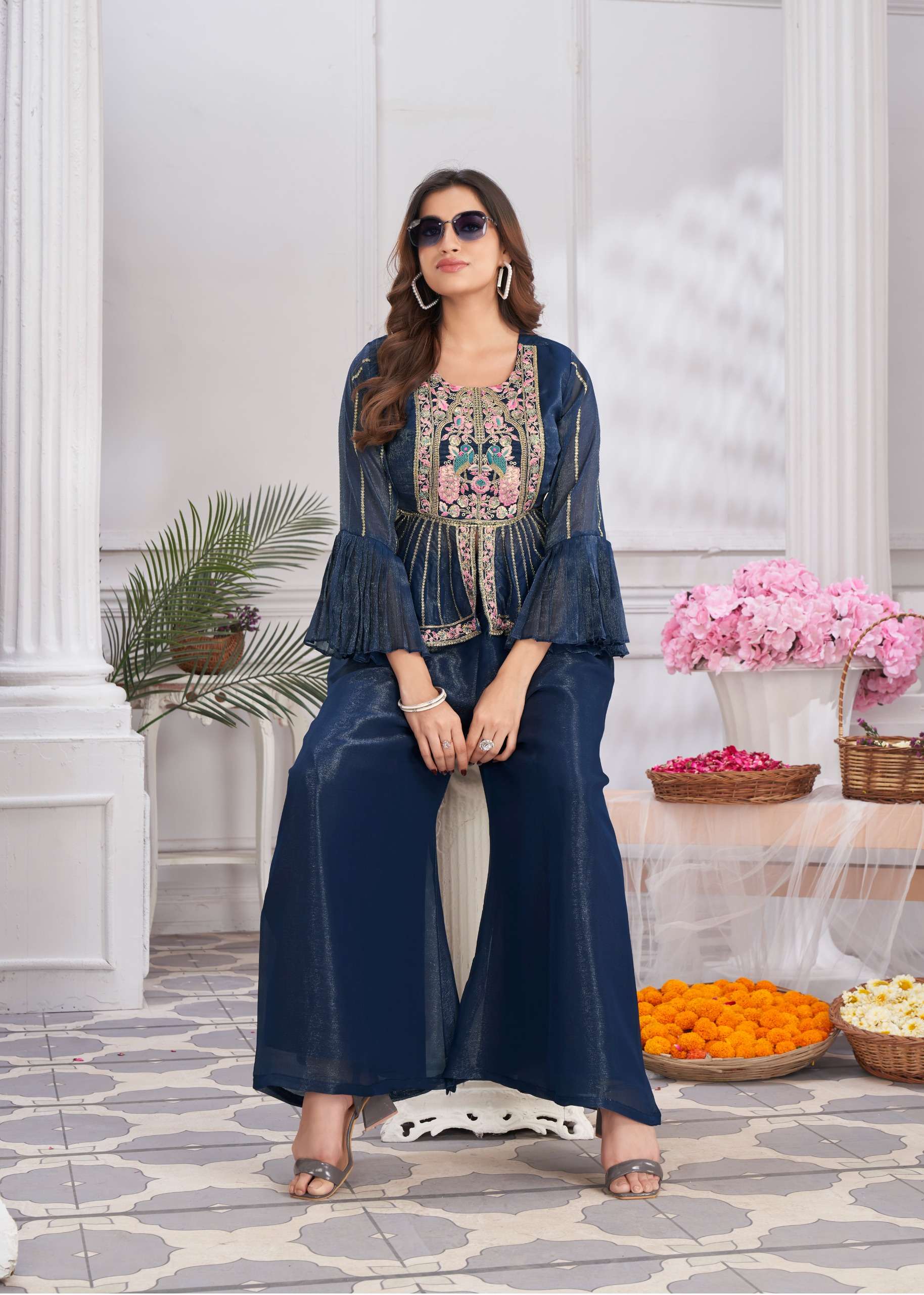 Jivora Angel 2901 2902 Shimmer Georgette Fancy 3 Piece Co Ord Set